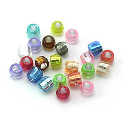 Perles acryliques, colonne, couleur mixte, taille: environ 4mm de diamètre, Trou: 2mm, environ 14500/500 g