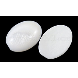 Cabochon bianco, perline di guscio, ovale, 20 mm di lunghezza, 15 mm di larghezza, 2.5~3.5 mm di spessore