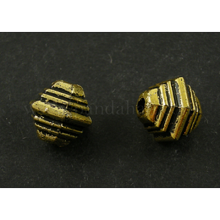 Perles acryliques plaquées or antiques PB9543-1