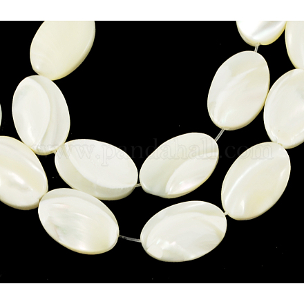 Shell normal de perles blanches de brins PBB413Y-1