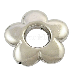 Cadres en plastique de perle de fleur de ccb, couleur de nickel, environ 20 mm de diamètre, épaisseur de 4mm, Trou: 1.5mm