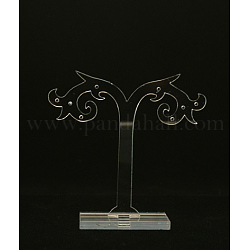 Plastique présentoir de boucle d'oreille, présentoir à bijoux, stand d'arbre de bijoux, 3 cm de largeur, 8 cm de long, 8.3 cm de haut