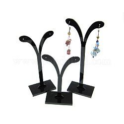 Présentoir de socle noir, présentoir à bijoux, stand d'arbre de boucle d'oreille, noir, 5.8~7x8.5~14.5 cm, 3 dresse / set