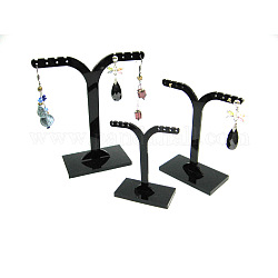 Présentoir de socle noir, présentoir à bijoux, stand d'arbre de boucle d'oreille, environ6.3~9.3 cm de large, 6.3~10.5 cm de long. 3 se dresse / set