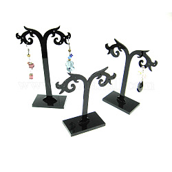 Pedestal negro del soporte de exhibición, estante de exhibición de la joya, soporte del árbol del pendiente, unos 8cm de ancho, 8~12 cm de largo. 3 representa / set