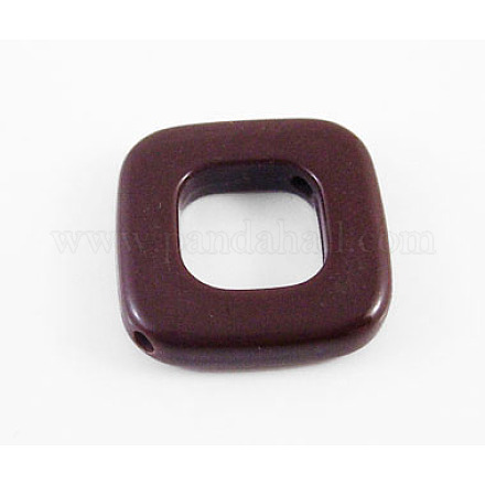 不透明なソリッドカラーのアクリル菱形はフレームをビーズ  コーヒー  サイズ：直径約25mm  穴：2mm  約320個/500g PC183Y-6-1