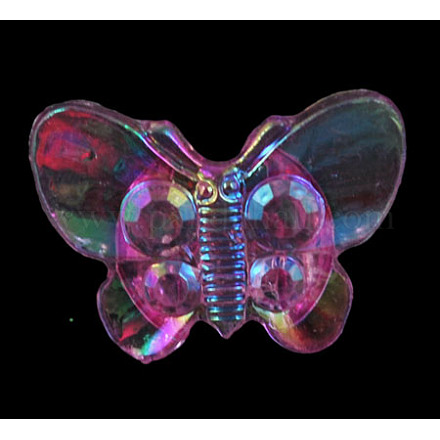 Kawaii Kid's Garment Accessories Transparent AB Color Acrylic Butterfly Sewing Shank Buttons PCA195Y-3-1