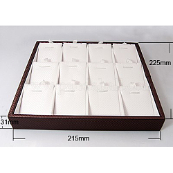 Leatherette Pendant Display Boxes, White, 225x215x31mm