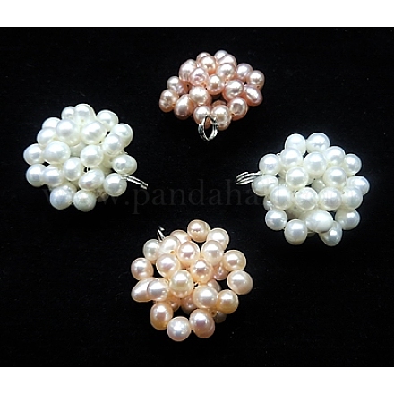 Handmade Natural Cultured Freshwater Pearl Pendants PEAR-H005-1
