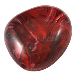 Abalorios de acrílico, de piedras preciosas de imitación, de color rojo oscuro, aproximamente 30 mm de largo, 25 mm de ancho, 11 mm de espesor, agujero: 3 mm, aproximamente 92 unidades / 500 g