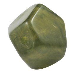 Acrylic Beads, Imitation Gemstone, Faceted, Olive, about 20mm long, 22.5mm wide, 21mm thick, hole: 3mm, about 90pcs/500g