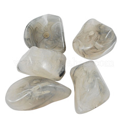 Imitation Rain Flower Stone Acrylic Beads, Chip, Gainsboro, about 20-26mm long, about 13-18.5mm wide, about 8.5-13mm, hole: about 2.5mm, about 316pcs/500g