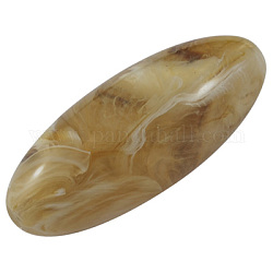 Perles en acrylique imitation pierre précieuse, ovale, tan, Longueur 44mm, épaisseur de 17.5mm, Trou: 3.5mm, environ 62 pcs/500 g