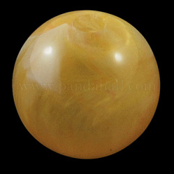 Acryl Nachahmung Edelstein Perlen, Runde, golden, 10 mm in Durchmesser, Bohrung: 2 mm, ca. 1111 Stk. / 500 g