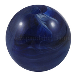 Acryl Nachahmung Edelstein Perlen, Runde, dunkelblau, 20 mm in Durchmesser, Bohrung: 3 mm, ca. 113 Stk. / 500 g