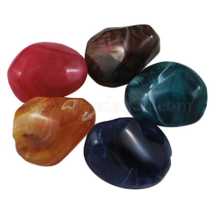 Acrylic Imitation Gemstone Beads PGB271Y-1
