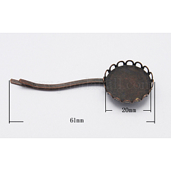 アイアン製ヘアピンパーツ  真鍮の丸いトレイ付き  赤銅鉱  61mm
