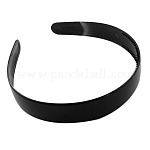 Plain Plastic Hair Band Findings, with Teeth, Black, 16~25mm wide