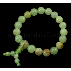 Bracelet de perles mala, jade naturel, environ 6 diamètre intérieur cm, perles: environ 10 mm de diamètre