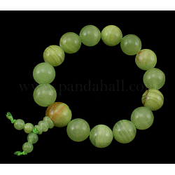 Buddha Beads Bracelet, Jade, about 6.5cm inner diameter, Beads: about 14mm in diameter