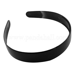 Plain Plastic Hair Band Findings, with Teeth, Black, 16~25mm wide