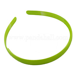 Plain Plastic Hair Band Findings, with Teeth, Green, 8mm wide