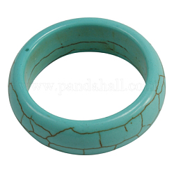 Синтетическое говлит широкое кольцо полоса, бирюзовые, 17 мм