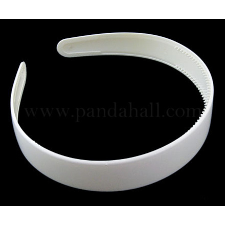 単純なプラスチックヘアバンドのパーツ  歯付き  ホワイト  16~25 mm幅 PJH097Y-1-1