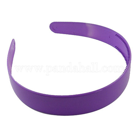 単純なプラスチックヘアバンドのパーツ  歯付き  パープル  16~25mm PJH097Y-9-1