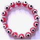 Evil Eye Lampwork Beads Stretchy Bracelet PJB098-02-1