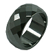 Faceted Hematite Wide Band Ring PJR036-1
