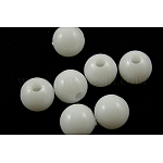 Perline acrilico opaco, tondo, bianco, misura:circa4mm di diametro, Foro: 1 mm, circa 14000pcs/500g