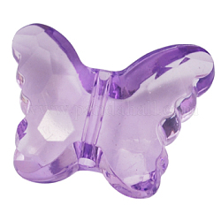 Perles en acrylique transparente, papillon, bleu violet, longueur d'environ 29 mm ,  largeur de 23 mm, épaisseur de 12mm, Trou: 2mm, environ 113 pcs/500 g