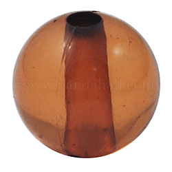 Transparent Acrylic Beads, Round, DeepCoffee, about 22mm in diameter, hole: 3mm, about 70pcs/500g