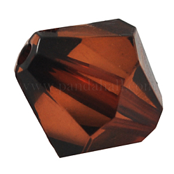 Transparent Acrylic Beads, Faceted, Bicone, Saddle Brown, 14mm long, 13mm wide, 2mm thick, about 384pcs/500g