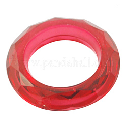 Transparente Acryl Perlen, facettiert, Donut, dunkelrot, ca. 19.5 mm Durchmesser, 4.5 mm dick, Bohrung: 12 mm, ca. 740 Stk. / 500 g
