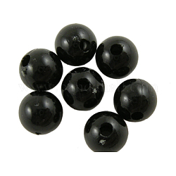 Perline acrilico opaco, tondo, nero, misura:circa8mm di diametro, Foro: 1.5 mm, circa 2000pcs/500g