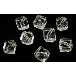 Perles en acrylique transparente, cube, clair, environ 4 mm de large, Longueur 4mm, hauteur de 4 mm , Trou: 1mm, environ 8000 pcs/500 g