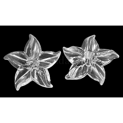 1 fleurs acrylique boutons coudre à queue transparentes -hole, clair, 31 mm de diamètre, épaisseur de 11.3mm, Trou: 2.8mm, environ 195 pcs/500 g