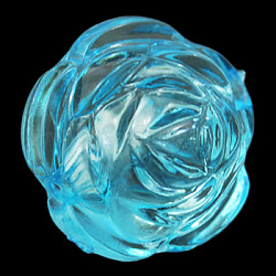 Transparent Acrylic Beads, Flower, Pale Turquoise, 13.4mm in diameter, 11.3mm thick, hole: 2mm, about 550pcs/500g