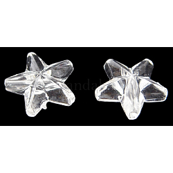 Perline acrilico trasparente, stella, circa9~10 mm di diametro, 4 mm di spessore, Foro: 1 mm, circa 3000pcs/500g