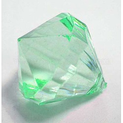 Pendentifs en acrylique transparent , facette, diamant, Aqua, environ 28 mm de large, Longueur 31mm, Trou: 3mm, environ 52 pcs/500 g
