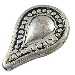 Perline acrilico antico, lacrima, placcato argento antico, 25 mm di lunghezza, 16 mm di larghezza, 6 mm di spessore, Foro: 1.5 mm, 570pcs/500g