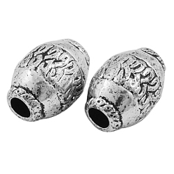 Antique Silver Acrylic Beads, Oval, about 16mm long, 11.5mm wide, hole: 4mm, about 490pcs/500g