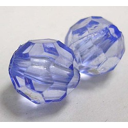 Transparente Acryl Perlen, klar facettiert rund, hellblau, 6 mm, Bohrung: 1.5 mm, ca. 4300 Stk. / 500 g