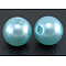 Imitation Pearl Acrylic Beads, Dyed, Round, Cyan, 16x15.5mm, Hole: 2mm, about 250pcs/pound