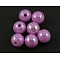 Eco-Friendly Poly Styrene Acrylic Beads, AB Color Plated, Round, Purple, 5mm, Hole: 1mm, about 7500pcs/500g