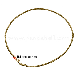 Brass European Style Bracelets, with Brass Lobster Claw Clasp, Golden Color, about 20cm long(excluding the length of lock), 3mm thick, 2mm hole, clasp: 11mm long, 7mm wide, 2.5mm thick