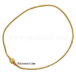 Brass European Style Necklaces, with Brass Clasp without Sign, Golden, Necklace: about 45cm long(excluding the length of clasp)
