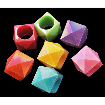 Perles acryliques plaquées&nbsp;PPDL008Y-1